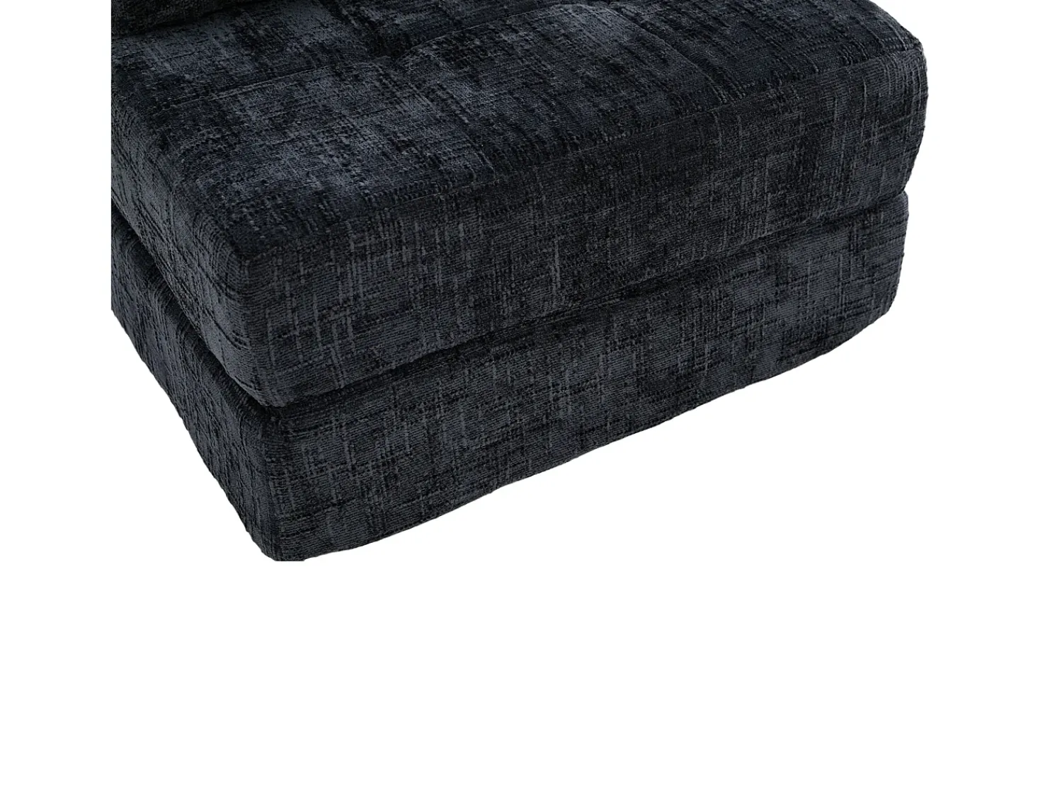 Sofá* Sofá de 1 lugar - Sofá dobrável com encosto e almofadas - chenille Preto