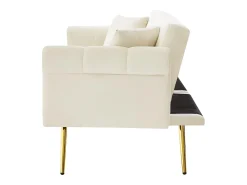New Sofá Relaxante - Sofá com Encosto e Braços Ajustáveis ​​- 6 Pernas em Metal - para Sala de Estar e Quarto Bege