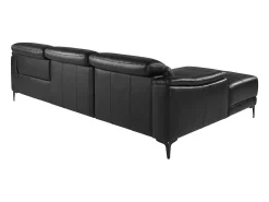 Sofá|Angel Cerda Sofá relaxante com chaise longue esquerda em pele preta 6206 Preto