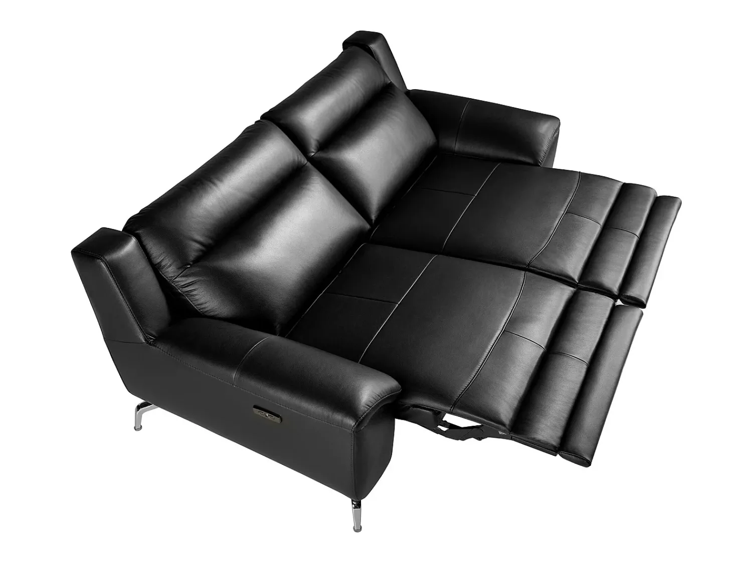 Hot Angel Cerda Sofá relaxante de 2 lugares em pele preta 6193 Preto