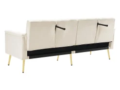 Discount Sofá reto - com encosto e braços ajustáveis - para sala de estar e quarto Bege