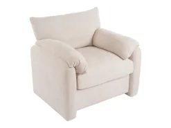 Sofá| Sofá reto - Sofá com braços e encosto - Chenille - para sala de estar e quarto Bege