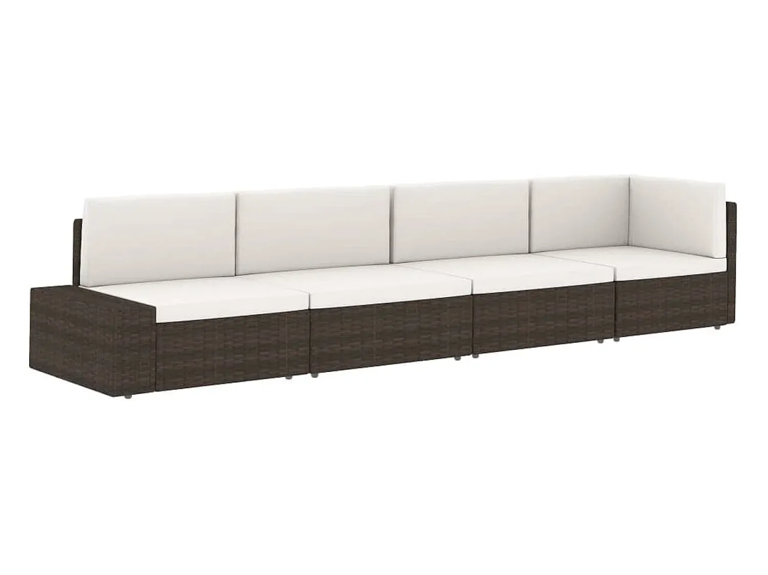 Sofá*vidaxl Sofá seccional de 2 lugares vime PE Castanho