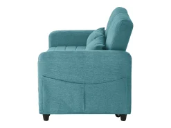 Sofá| Sofá de 2 lugares - Sofá lounge com função de extensão e duas almofadas - Encosto ajustável - Tecido de algodão e linho Verde