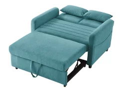 Sofá| Sofá de 2 lugares - Sofá lounge com função de extensão e duas almofadas - Encosto ajustável - Tecido de algodão e linho Verde