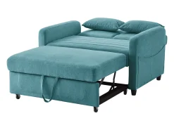 Sofá| Sofá de 2 lugares - Sofá lounge com função de extensão e duas almofadas - Encosto ajustável - Tecido de algodão e linho Verde