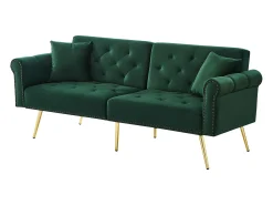 Sofá* Sofá de 2 lugares - Sofá com encosto ajustável e braços - 6 pernas em metal - para sala e quarto Verde