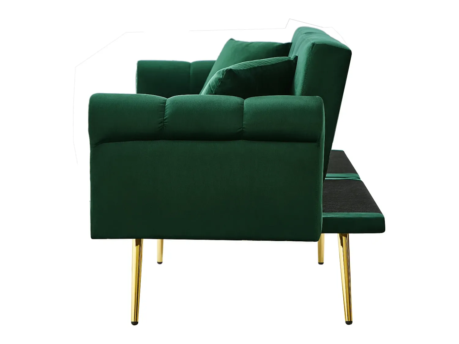 Sofá* Sofá de 2 lugares - Sofá com encosto ajustável e braços - 6 pernas em metal - para sala e quarto Verde