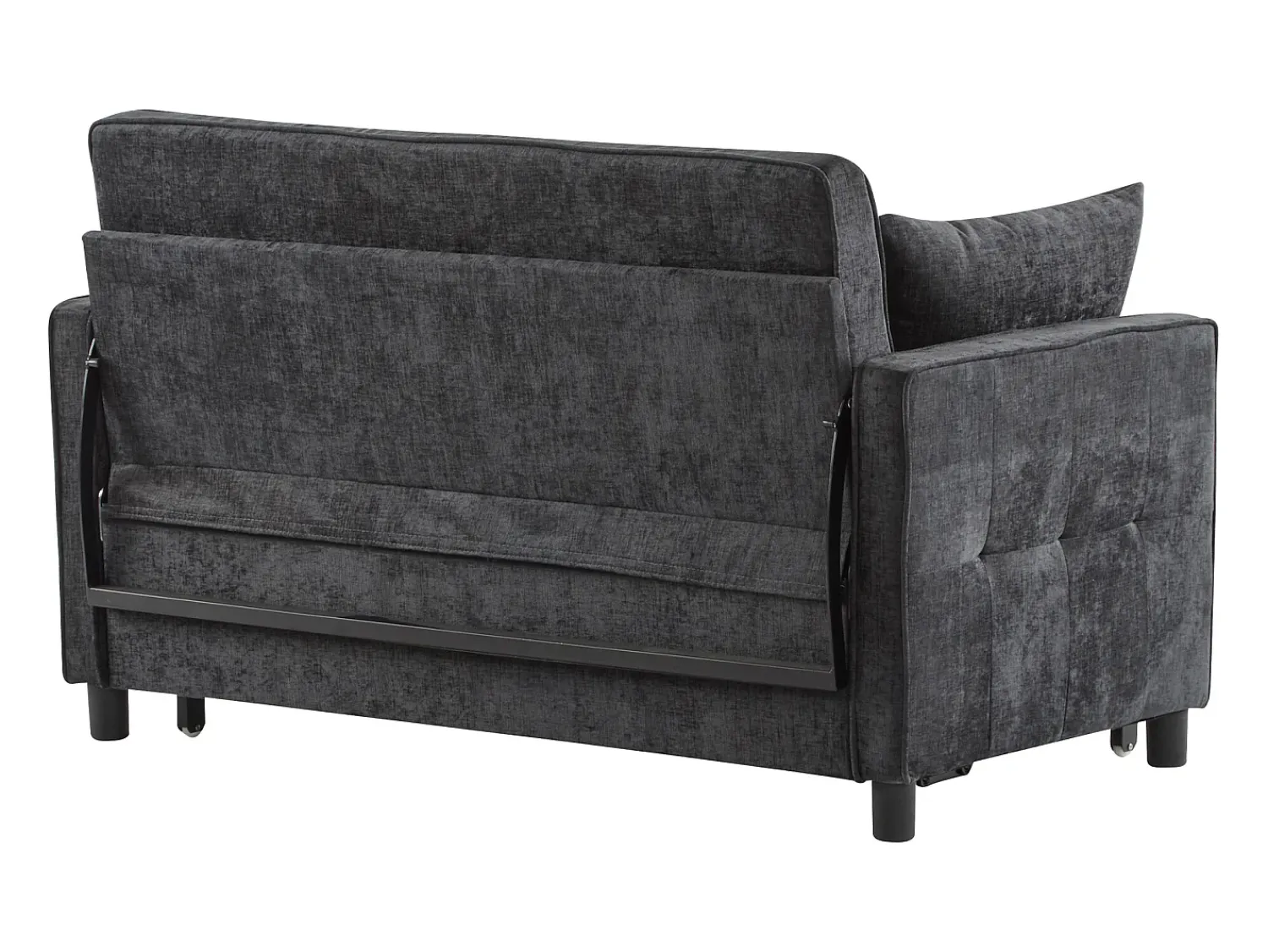 Sofá|ModernLuxe Sofá 142x79x85 cm - Encosto ajustável - Veludo chenille - Com 2 almofadas - Preto