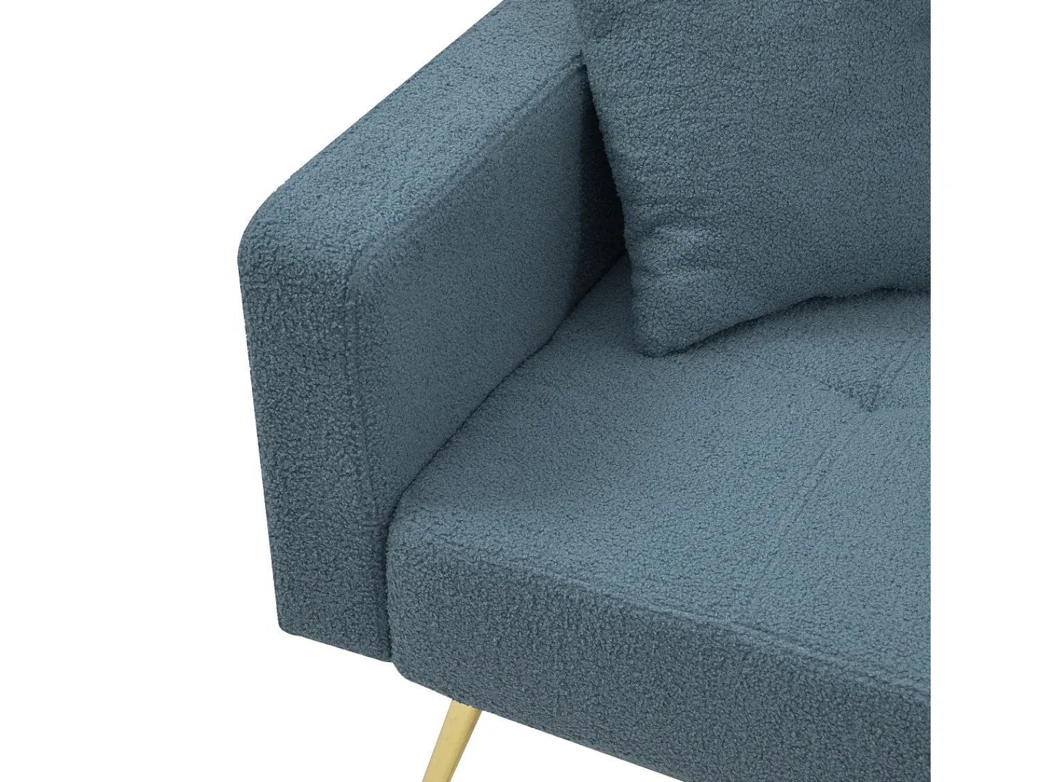 Sofá|ModernLuxe Sofá-cama 2 lugares - ângulo ajustável - con almofadas e bolsos de armazenamento laterais - antigo Azul