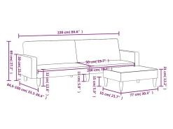 Sofá*vidaxl Sofá-cama 2 lugares c/ apoio de pés veludo -claro Cinzento