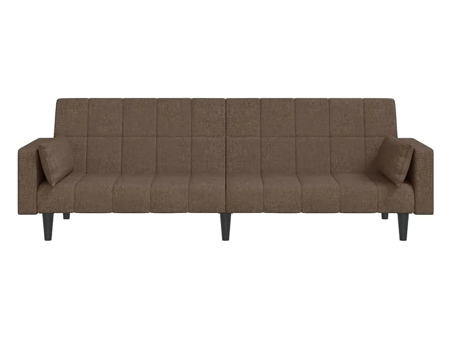 Sofá-cama 2 lugares c/ duas almofadas tecido cinza-acastanhado PT142568^ Sofá
