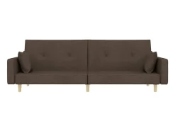 Sofá*vidaxl Sofá-cama 2 lugares c/ duas almofadas tecido cinza-acastanhado Taupe