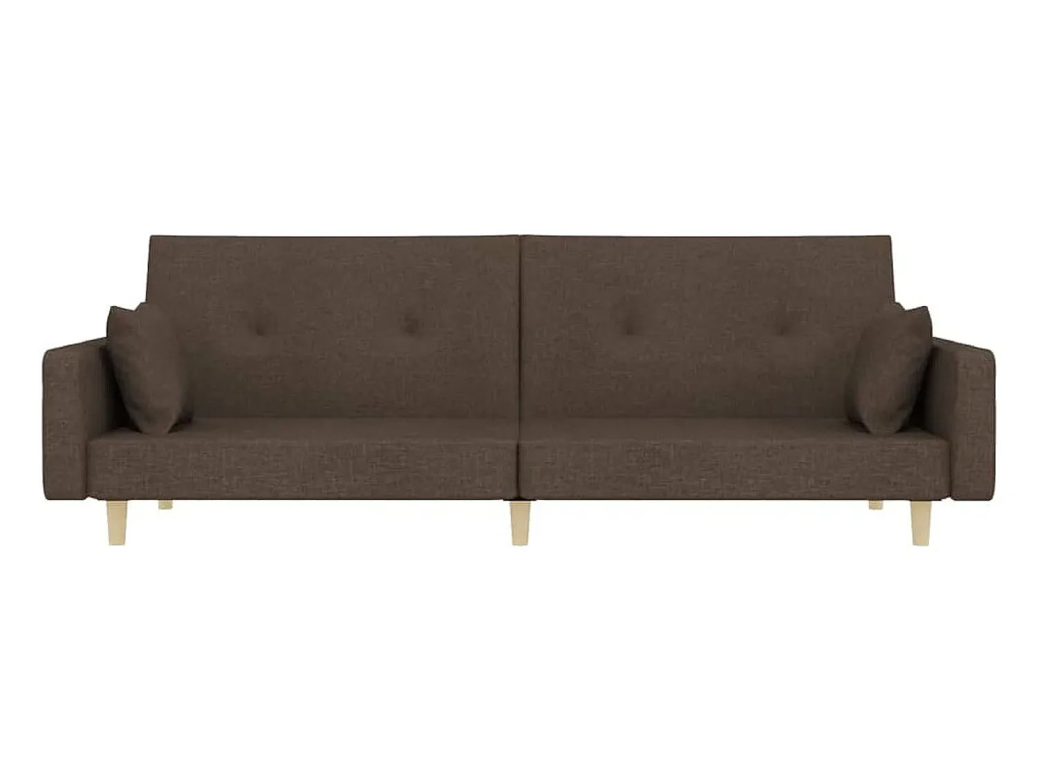 Sofá*vidaxl Sofá-cama 2 lugares c/ duas almofadas tecido cinza-acastanhado Taupe