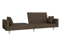 Sofá* Sofá-cama 2 lugares c/ duas almofadas tecido cinza-acastanhado PT526499 Taupe