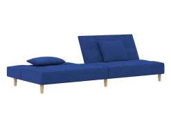 Sofá| Sofá-cama 2 lugares com duas almofadas tecido PT609586 Azul