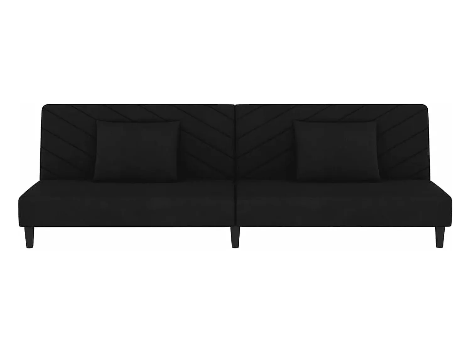 Sofá* Sofá-cama 2 lugares com duas almofadas veludo PT489275 Preto
