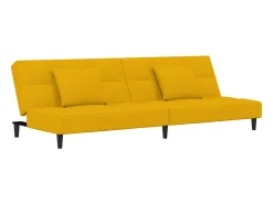 Sofá-cama 2 lugares com duas almofadas veludo PT390677^ Sofá