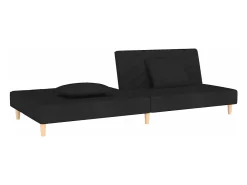 Sofá* Sofá-cama 2 lugares com duas almofadas tecido PT439309 Preto
