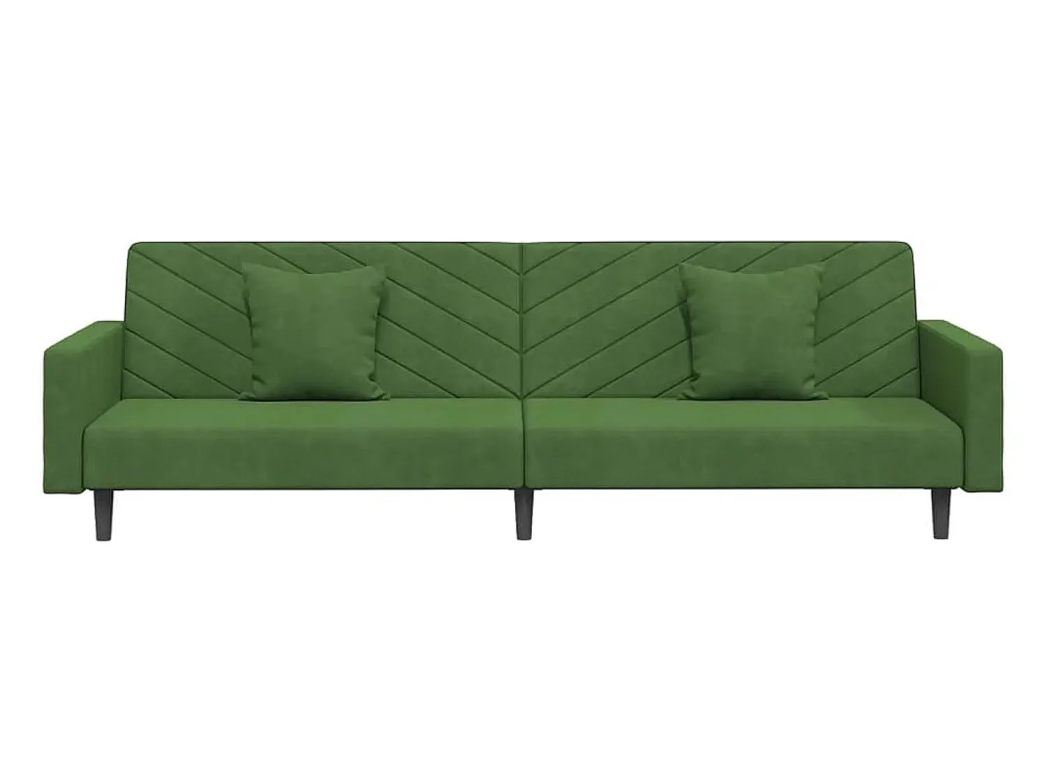 Sofá-cama 2 lugares com duas almofadas veludo -escuro PT578613^ Sofá