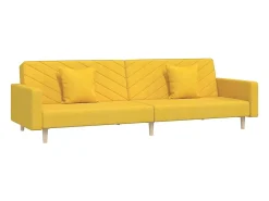 Sofá-cama 2 lugares com duas almofadas tecido PT904882^ Sofá