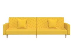 Sofá-cama 2 lugares com duas almofadas tecido PT904882^ Sofá