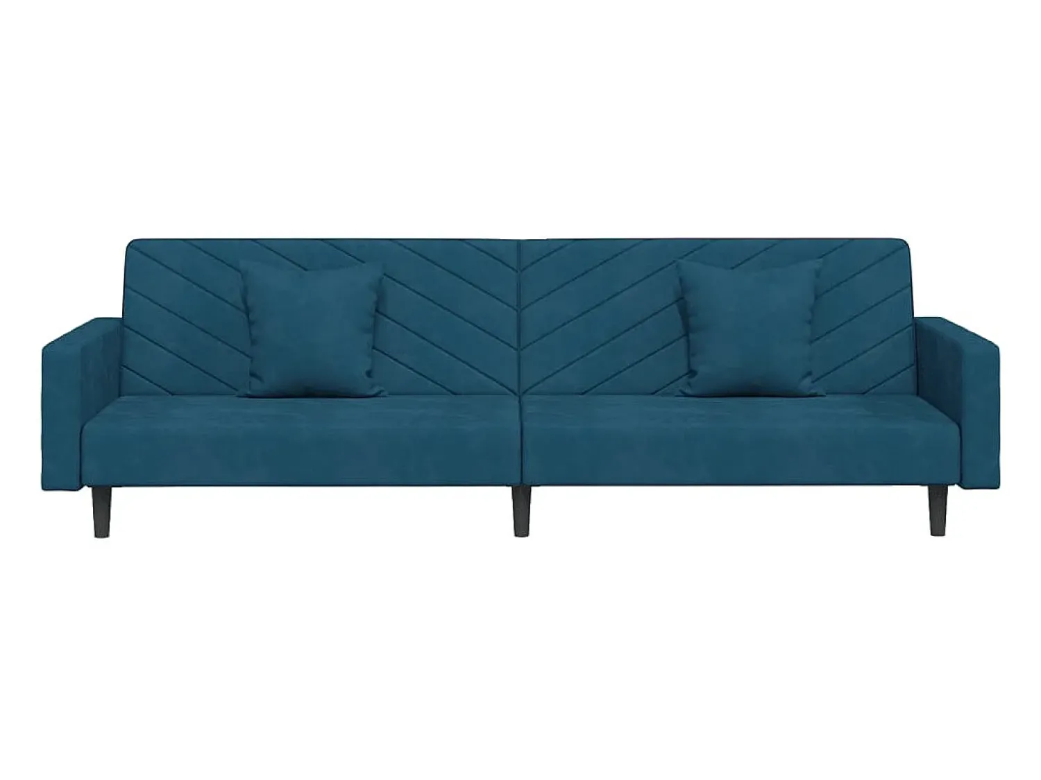 Outlet vidaxl Sofá-cama 2 lugares com duas almofadas veludo Azul