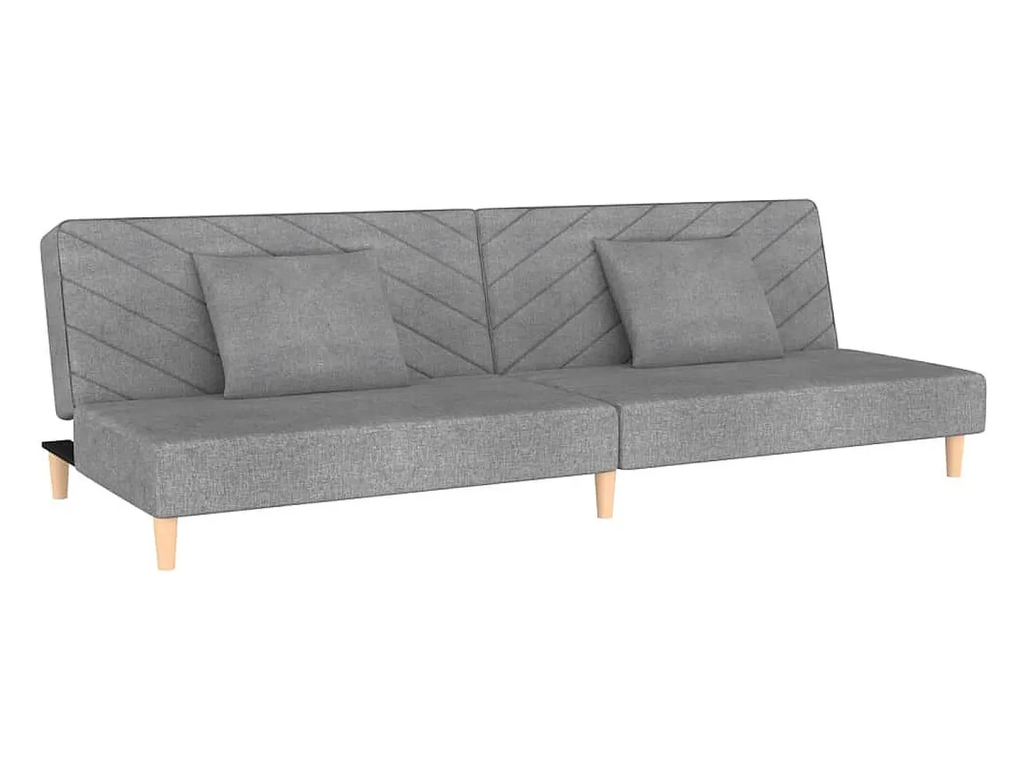 Sofá-cama 2 lugares com duas almofadas tecido -claro PT365817^ Sofá