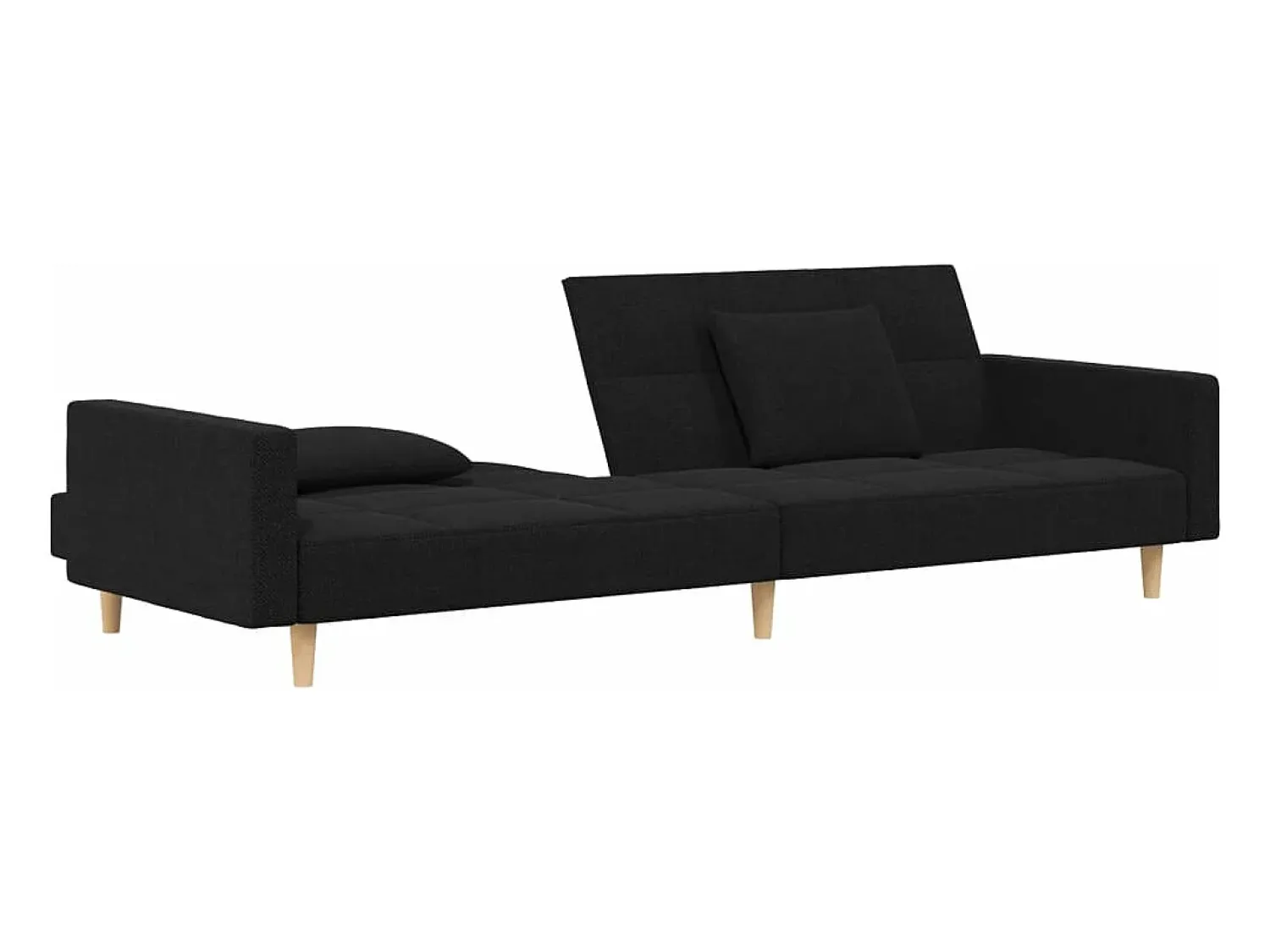 Sofá-cama 2 lugares com duas almofadas tecido PT253769^ Sofá