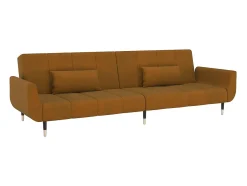 Sofá* Sofá-cama 2 lugares com duas almofadas veludo PT557143 Castanho