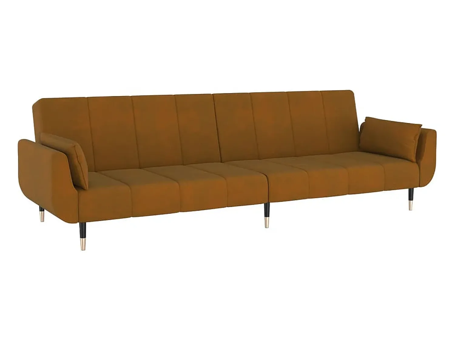 Sofá* Sofá-cama 2 lugares com duas almofadas veludo PT557143 Castanho
