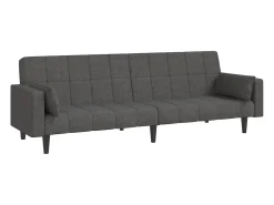Sofá-cama 2 lugares com duas almofadas tecido -escuro PT467038^ Sofá