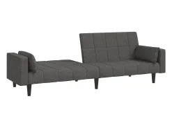 Sofá-cama 2 lugares com duas almofadas tecido -escuro PT467038^ Sofá