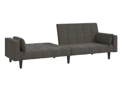 Sofá-cama 2 lugares com duas almofadas veludo -escuro PT160393^ Sofá