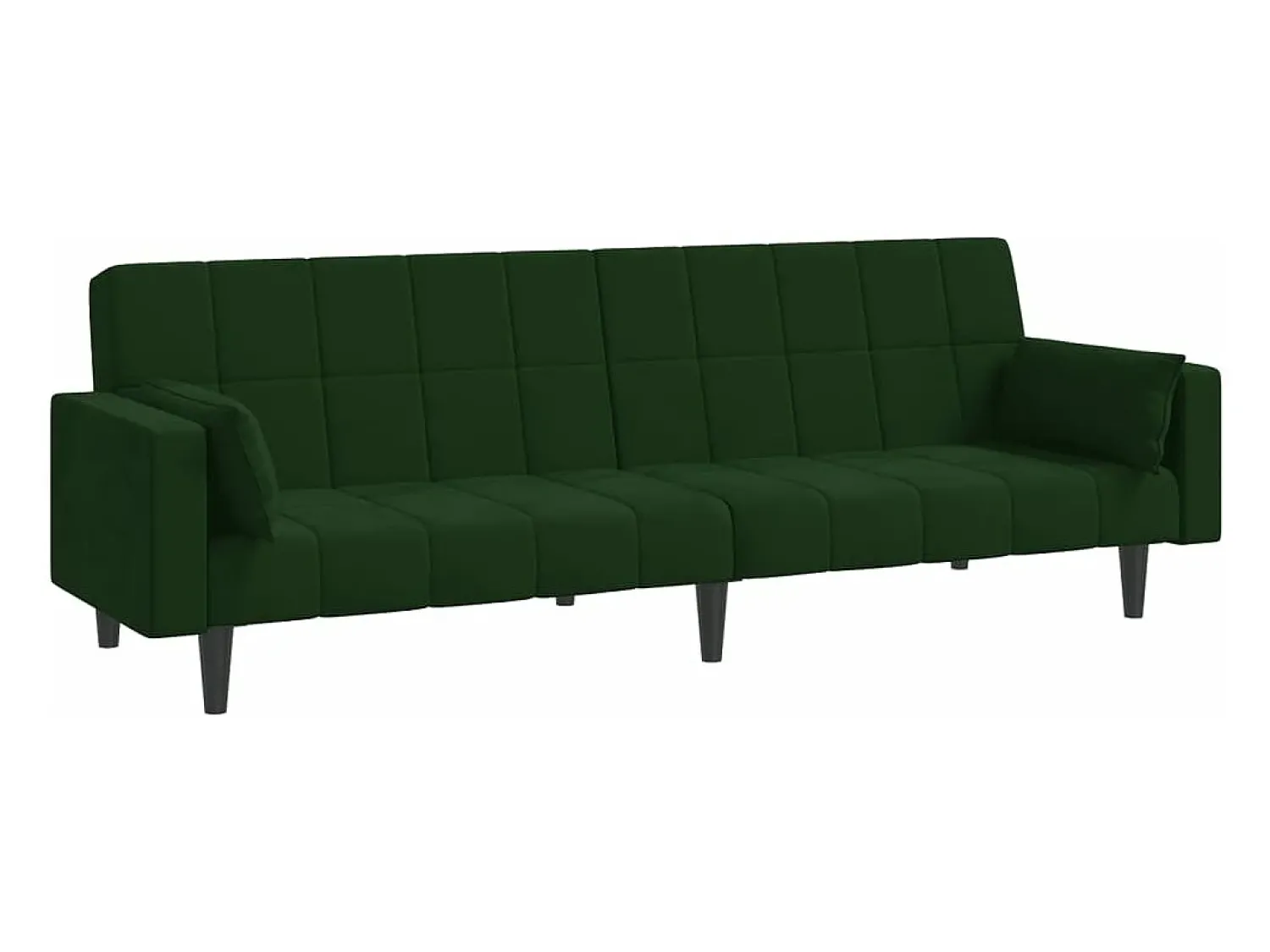 Sofá-cama 2 lugares com duas almofadas veludo -escuro PT110700^ Sofá