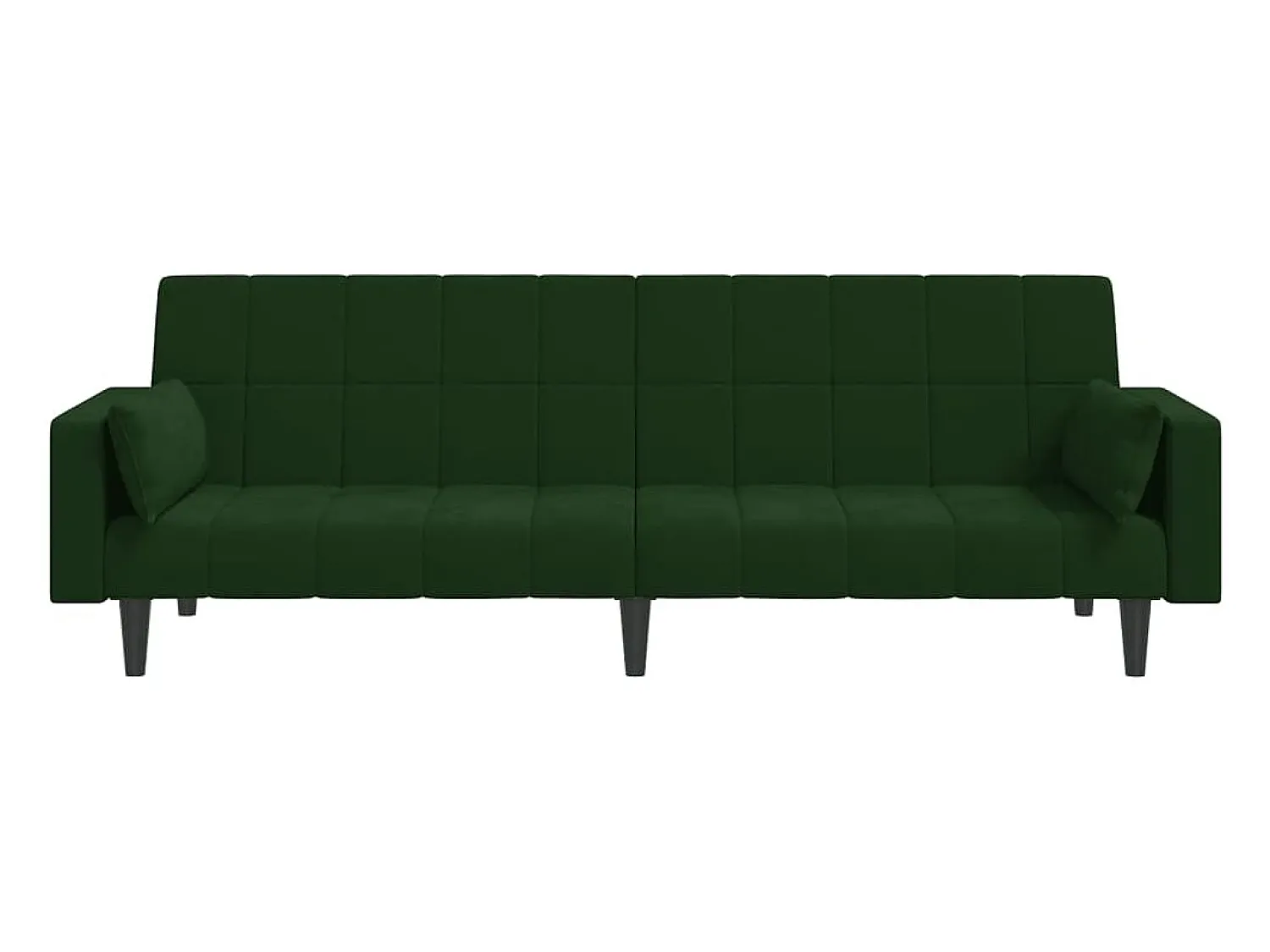 Sofá-cama 2 lugares com duas almofadas veludo -escuro PT110700^ Sofá