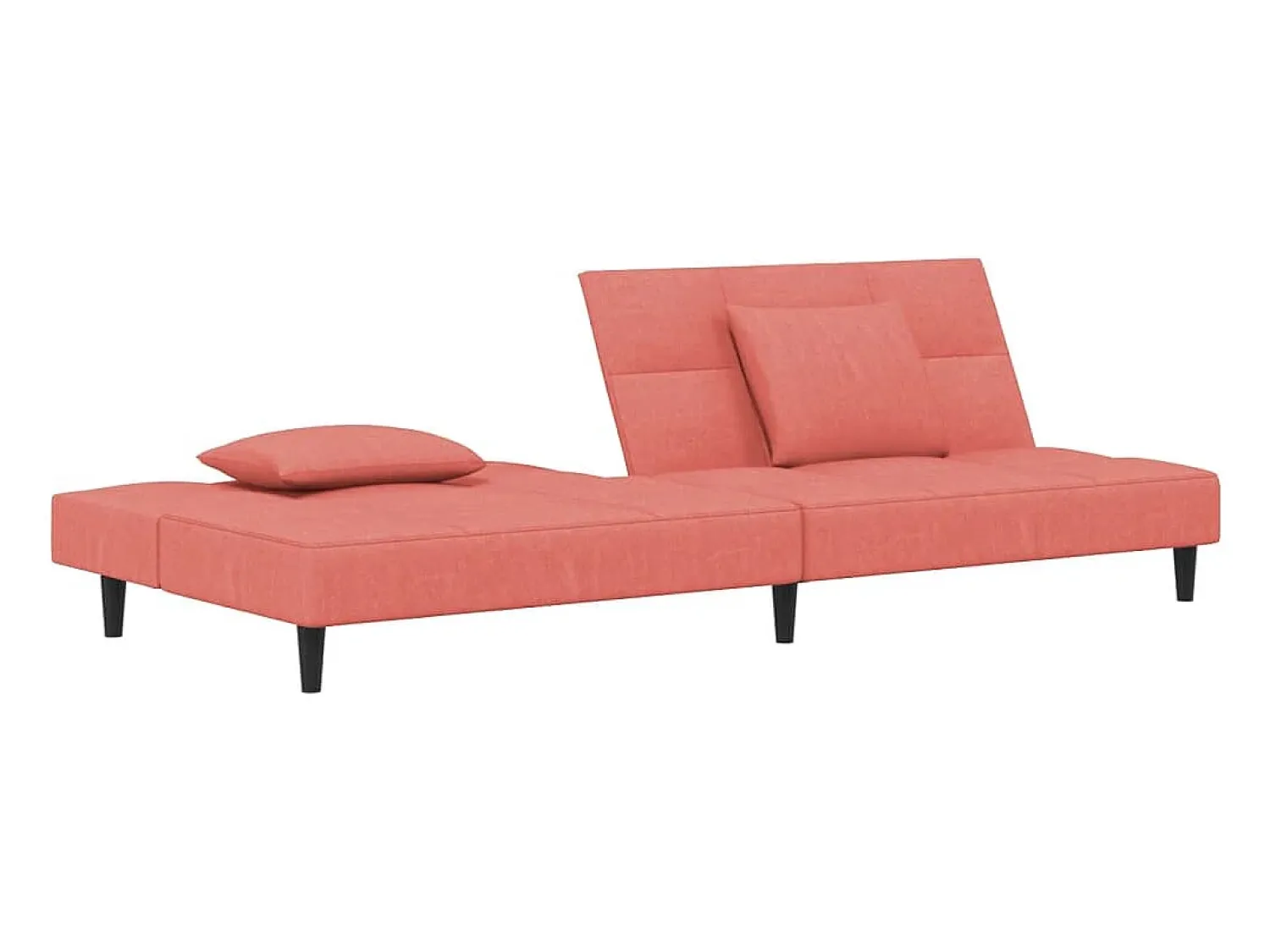 Sale Sofá-cama 2 lugares com duas almofadas veludo PT398106 Rosa