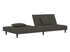Sofá* Sofá-cama 2 lugares com duas almofadas veludo -escuro PT108146 Cinzento
