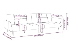 Sofá*vidaxl Sofá-cama 2 lugares com duas almofadas veludo cor Creme