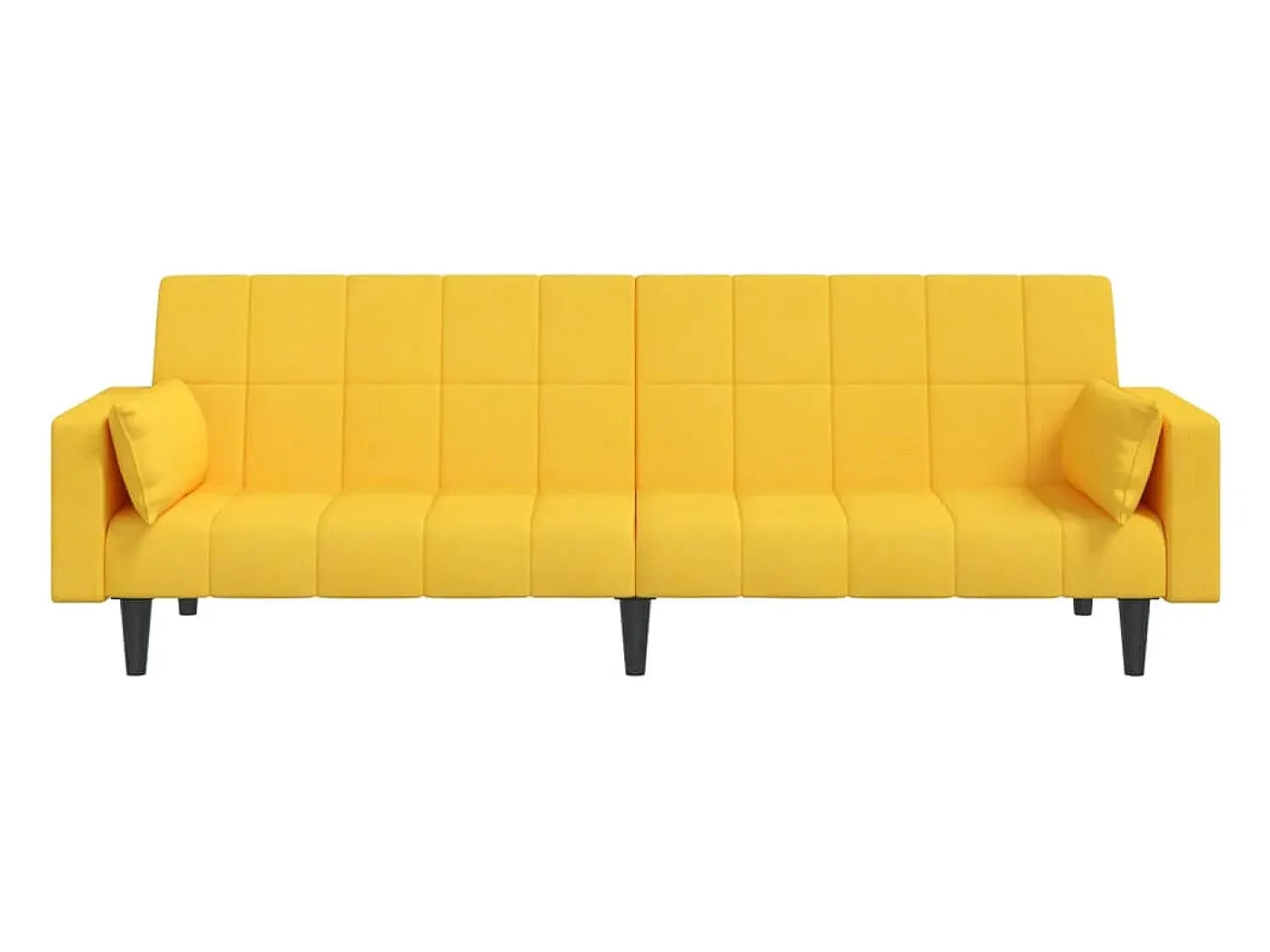 Sofá| Sofá-cama 2 lugares com duas almofadas tecido PT823782 Amarelo