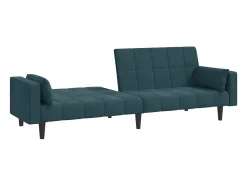 Sofá| Sofá-cama 2 lugares com duas almofadas veludo PT223931 Azul