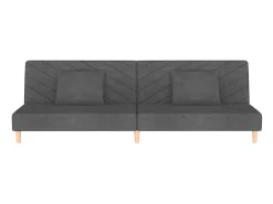 Sofá| Sofá-cama 2 lugares com duas almofadas tecido -escuro PT311173 Cinzento