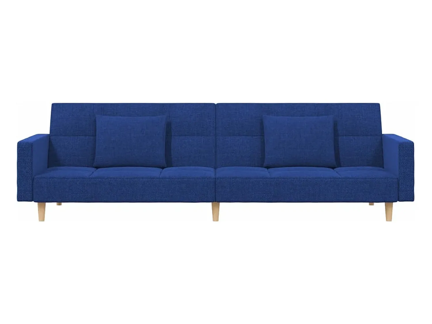vidaxl Sofá-cama 2 lugares com duas almofadas tecido^ Sofá