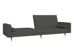 Online Sofá-cama 2 lugares com duas almofadas veludo -escuro PT388599 Cinzento