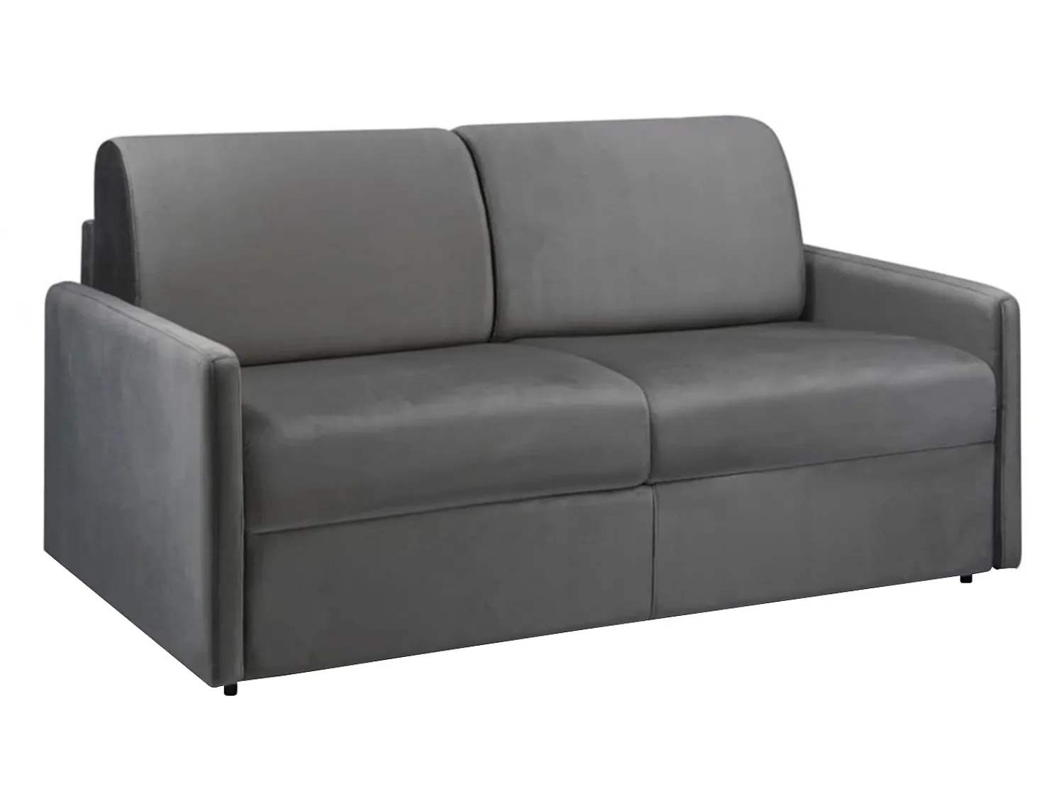 Sale Vente-unique Sofá-cama abertura rápida 3 lug. colchão de 14cm veludo cinza CALIFE Cinza antracite