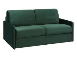 Sofá*Vente-unique Sofá-cama abertura rápida 3 lug. colchão de 22cm veludo verde CALIFE Verde pinho