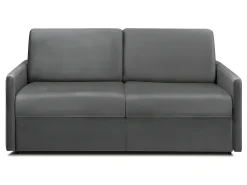Sofá|Vente-unique Sofá-cama abertura rápida 3 lug. colchão de 18cm veludo cinzento CALIFE Cinza antracite