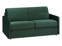 Best Vente-unique Sofá-cama abertura rápida 3 lug. colchão de 18cm veludo verde CALIFE Verde pinho