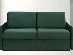 Sofá|Vente-unique Sofá-cama abertura rápida 3 lug. veludo verde abeto CALIFE Verde pinho