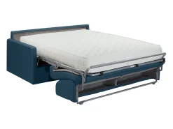 Best Vente-unique Sofá-cama abertura rápida 2 lug. colchão de 22cm veludo azul CALIFE Azul escuro